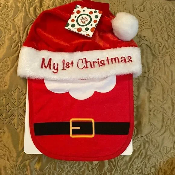 My 1st Christmas Hat & Bib Set‎