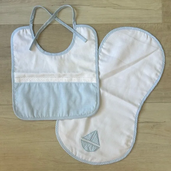 Baby Bib and Burp Cloth Set