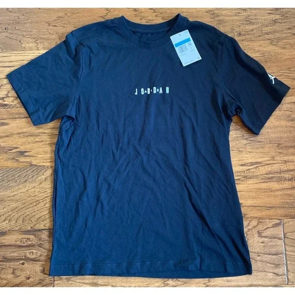 Air Jordan Mens Jumpman Embroidered Logo T-Shirt Black DM3182-010 Size M NEW