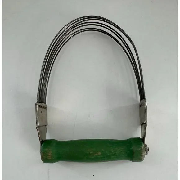 Vintage Green Wooden Handle Pastry Dough Cutter Androck USA