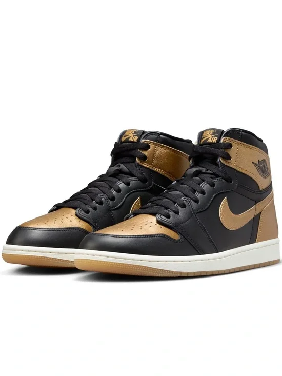 Air Jordan 1 Retro High OG Black Gold Men’s Sneakers Size 9 DZ5485-071 Shoes