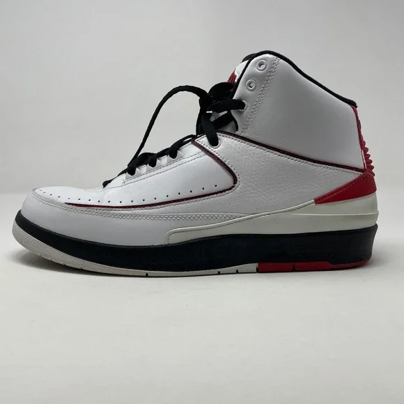 Air Jordan 2 Retro QF White Black Varsity Red 395709-101 Sneakers Mens 10.5 2010