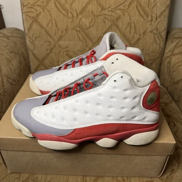 Nike Air Jordan 13 Retro Grey Toe Sneakers 2014 Men 9.5 414571-126 Leather Suede