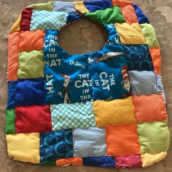 NWT. Hand Crafted Reversible Quilted Baby Bib