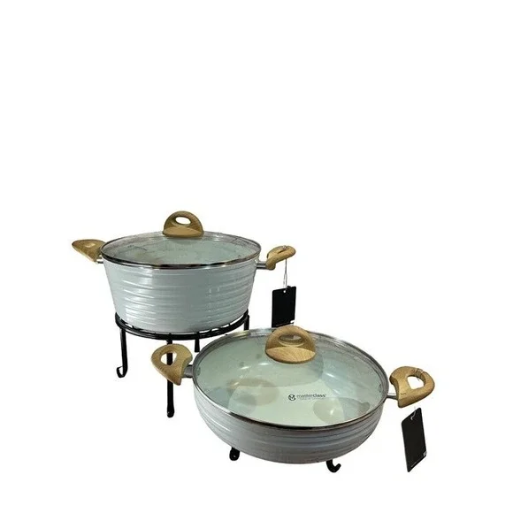 Master Class 4 Pc. Cookware Set Gray W/shimmer interior