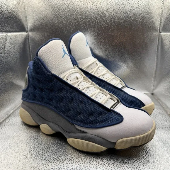 Size 9 Air Jordan 13 Retro Mid Flint French Blue Mens Sneaker Shoes 414571-404‎