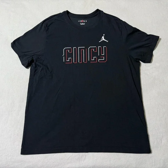 Nike Air Jordan Cincy Mens 2XL T-Shirt Black Short‎ Sleeve DC7485