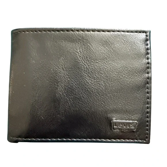 Levis‎ Mens RFID Blocking Bifold Wallet Black Coated Leather 31LV130033