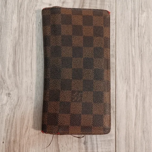 Authentic Louis Vuitton Damier Ebene Brazza Long Wallet