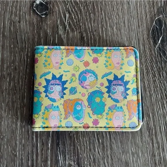 Buckle Down Rick and Morty Smith Family Faces and Cells Bifold Wallet