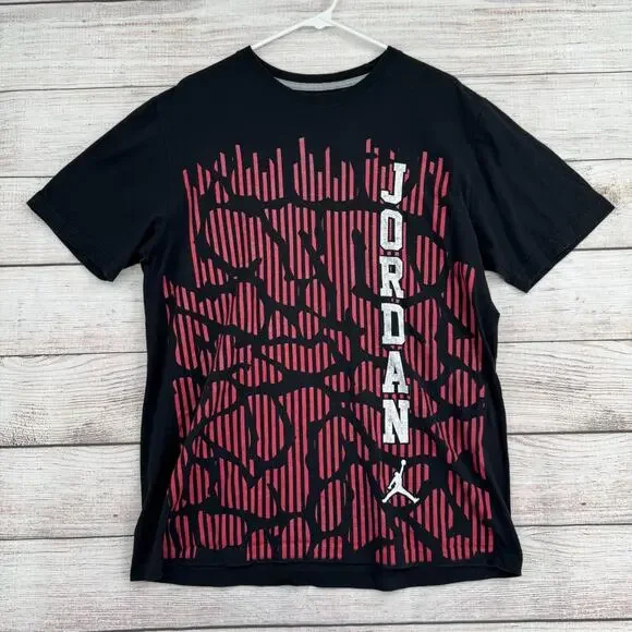 Jordan Front All Over‎ Print Short Sleeve T-Shirt Adult Size Large Black