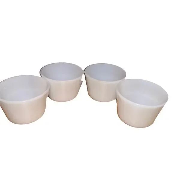 Vintage Milk Glass Custard Dessert Cups Set of 4