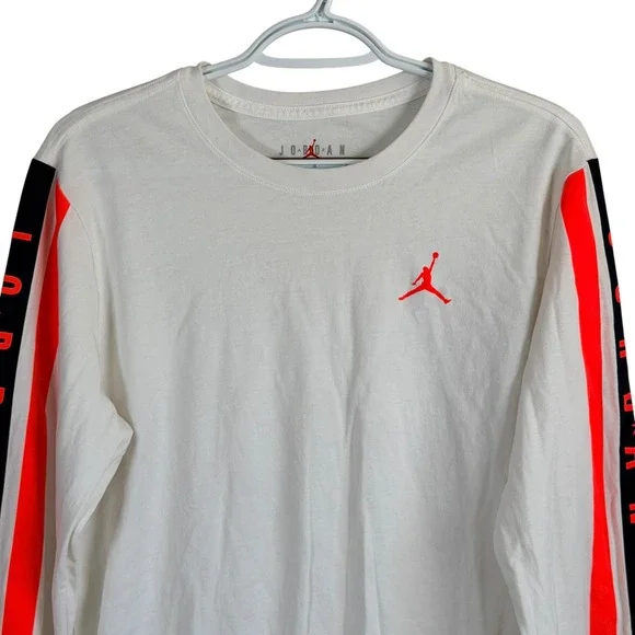 Jordan Air Gradient Long‎ Sleeve Graphic Tee Mens M White Jumpman Striped