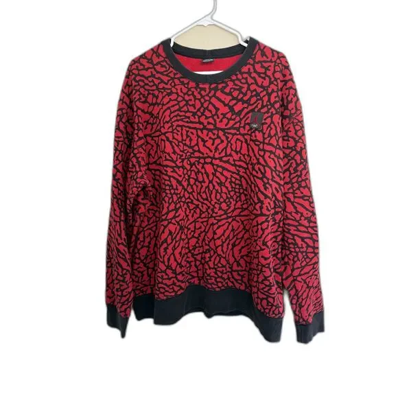 Jordan Elephant Print Sweatshirt‎ Mens 4XL Red Elephant Print Flight Logo