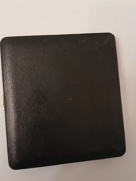 Dunhill Black Leather Case Inside Red Leather with Gold Logo