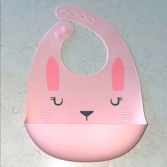 Pink Silicone Baby‎ Bib