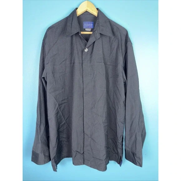 Jordan Two 3 Black Long Sleeve Button Up Shirt Size XL Mens Nike Basketball