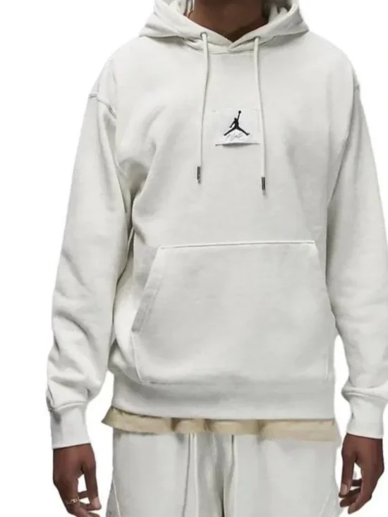 Air Jordan Men's Flight Off-White Iatleal Hoodie with Jumpman Patch Sz M NWOT