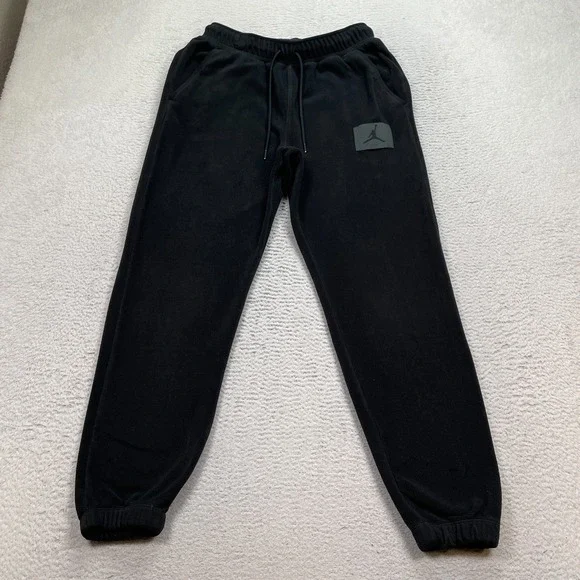 Jordan Essentials Men Fleece Trousers Size Small 30x28 FD7531-010 Black