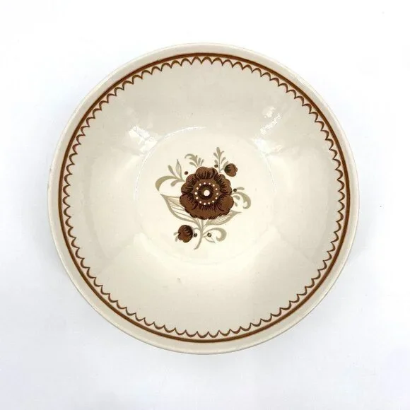 Royal China USA Vintage Cavalier Ironstone Nutmeg Brown Floral Salad Plate