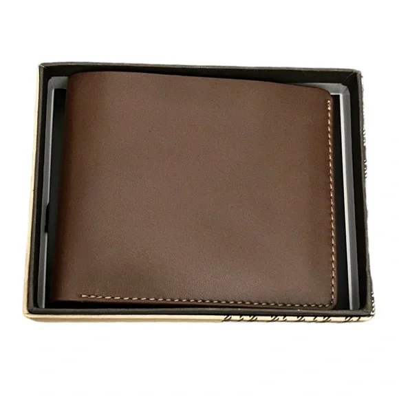 ••NWT BOCONI Men’s Bifold Wallet Cognac Color Imported
