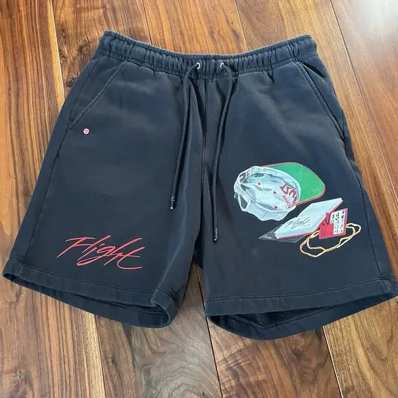 Jordan Flight Artist Series Jacob Rochester Fleece Sweat Shorts Black Size L