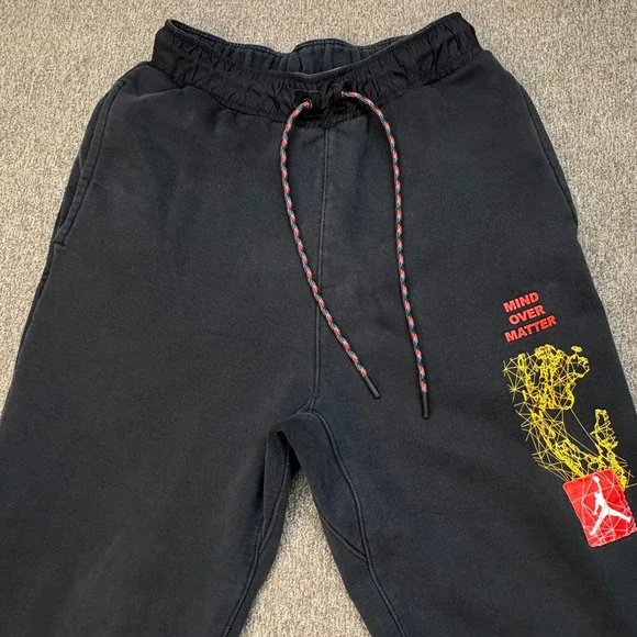 Nike Jordan Mind Over Matter Fleece Sweatpants Mens Small Black Joggers
