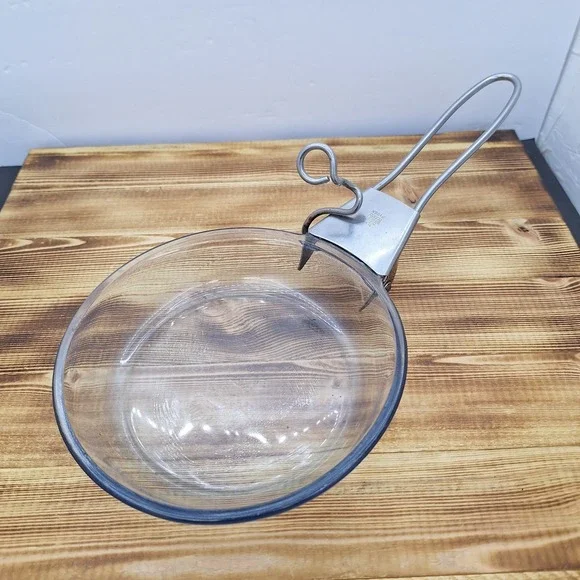 Pyrex Flameware Metal Grip Removable Handle &‎ Glass Skillet /0825-127-2
