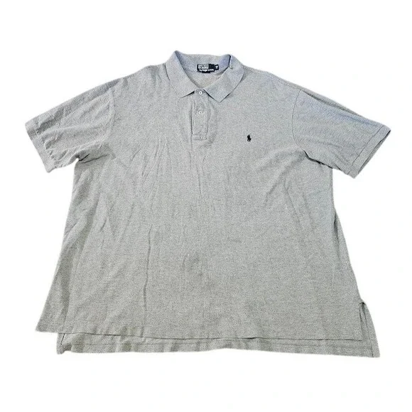 Polo Ralph Lauren Polo Shirt Men 3XB Big Heather Gray Short Sleeve Pique Cotton