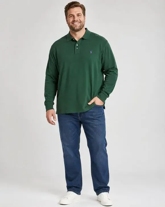 POLO RALPH LAUREN Long Sleeve Polo Shirt Size 3XLT NEW Green $170