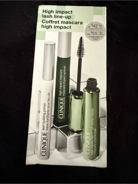 Clinique High Impact Lash Line-Up Mascara Set NIB 3 Piece Full Size Gift Set $42