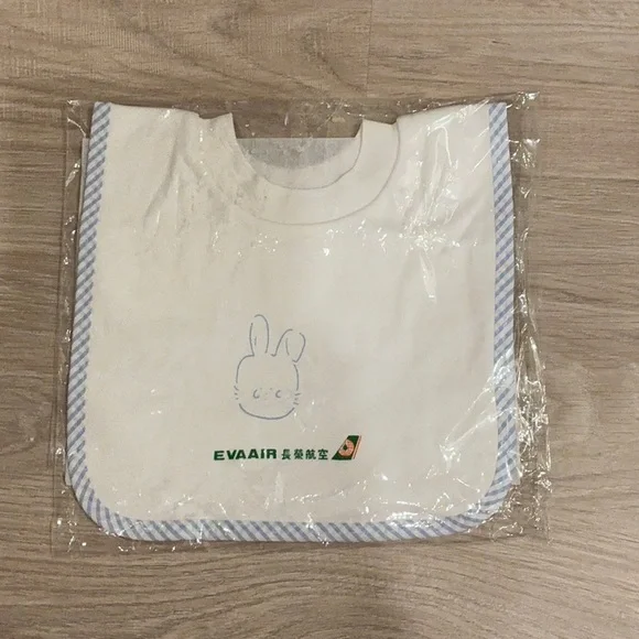 White and Blue Baby Bib