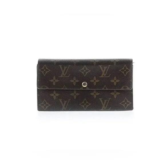 Authentic Louis Vuitton Brown Sarah Long Wallet.