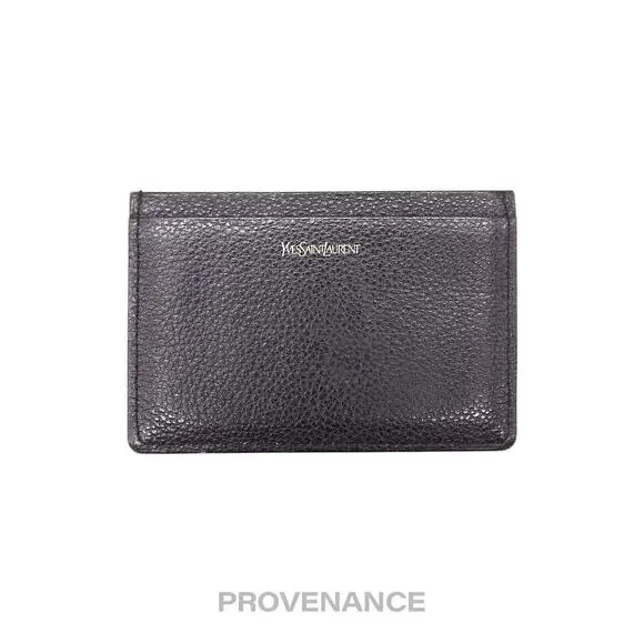 🔴 Saint Laurent Paris YSL Logo Card Holder Wallet - Black