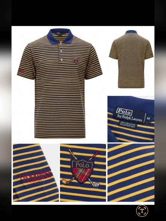 Polo Ralph Lauren Crest Logo Golf Polo Shirt Men M Firestone Country Club.