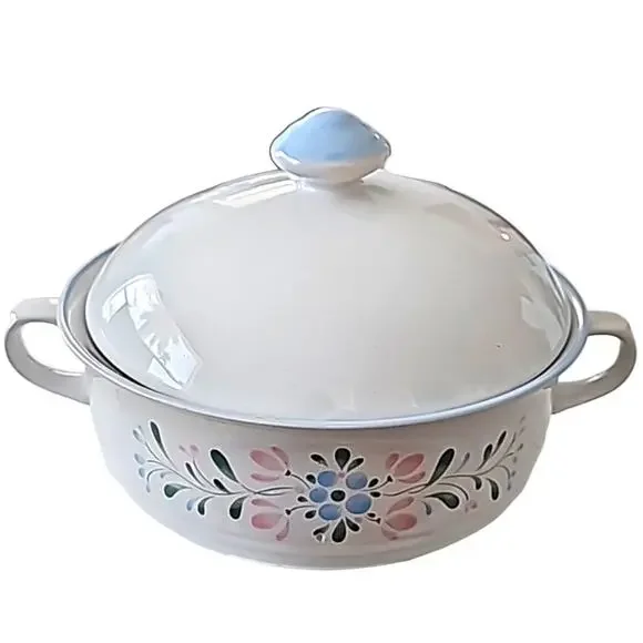 Fasino Vintage Japan Stoneware Casserole Serving Dish with Lid Floral 11