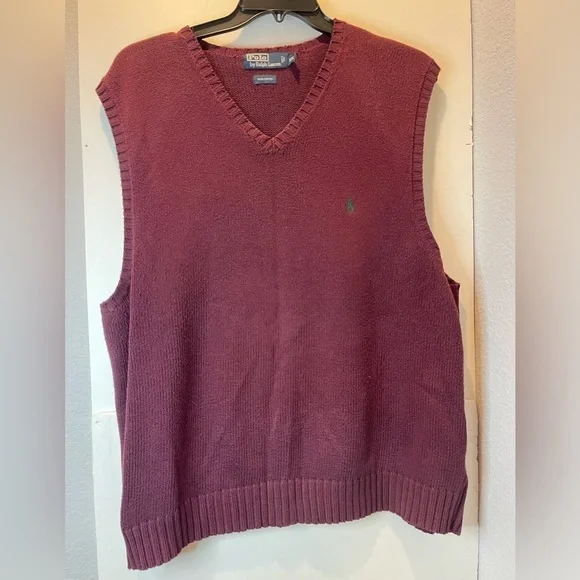Polo Ralph Lauren 90’s Sweater Vest Maroon Size XXL