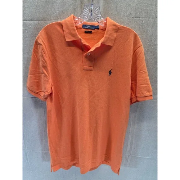 Polo Ralph Lauren Men Orange Short Sleeve Classic Fit Polo Shirt Small Pony Logo