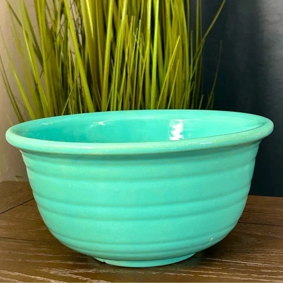 Vintage Bauer Ringware Bowl 2.5 Qt Teal Jade | 40s Vintage Retro Kitchen Mixing