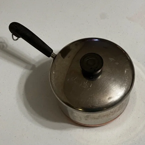 Revere Ware 1.5 Qt Saucepan Copper Bottom‎ Stainless Steel Pot & Lid USA 90 j