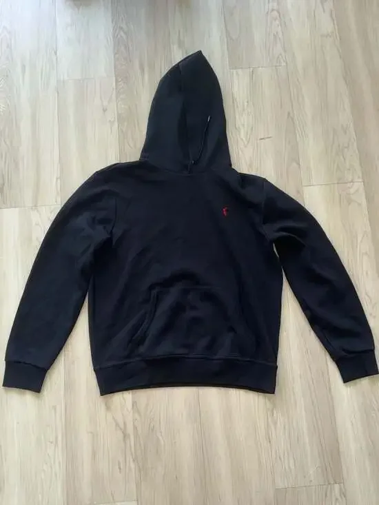 Polo Ralph Lauren Men's Double Knit Fleece Hoodie in Black