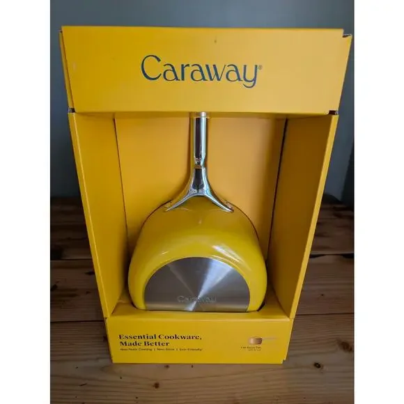 NWB Caraway Nonstick Ceramic 3qt Sauce Pan with 8” Lid -Marigold