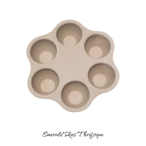 Pampered Chef 6 Single Serving Deep Baker Muffin 5131 Stoneware Pan. Free ship