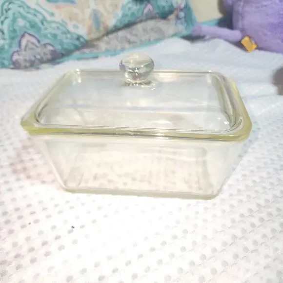 GLASBAKE EUC GLASS LIDDED 1.5 qt LOAF BAKEWEAR PAN GLASS