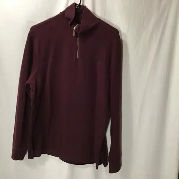 Vintage Polo By Ralph Lauren Maroon 1/4 Zip Cotton Pullover Large