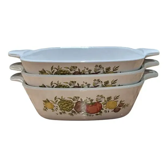 Corning Ware Spice Of Life Petite Pans P-41-B 1 3/4 Cup (Set Of 3) Vintage
