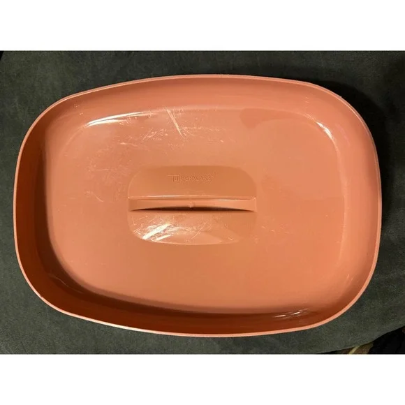 Tupperware Microwave Steamer Reheating Dish 6 Cup 1.4 Coral Pink 1273-4 Colander