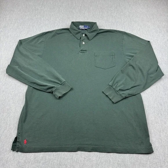 Vintage Polo Ralph Lauren Sweater Mens Large Green Long Sleeve Pullover 90S