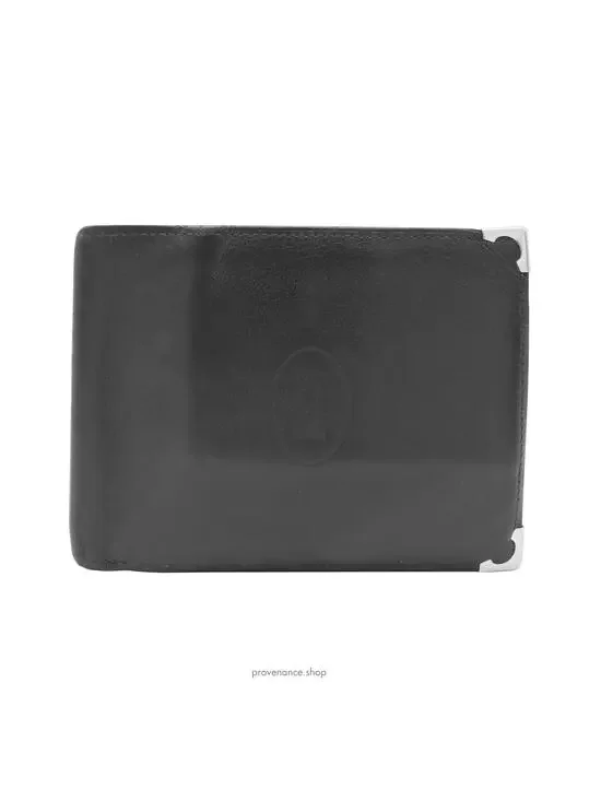 🔴 Cartier Bifold Wallet - Black Calfskin Leather