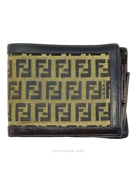 🔴 Fendi FF Zucca Bifold Wallet - Brown